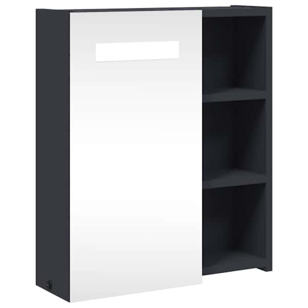 vidaXL LED-valgustusega vannitoa peegelkapp, helehall, 45 x 13 x 52 cm
