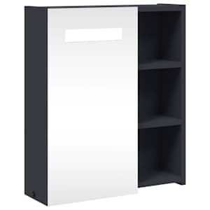 Koupelnová zrcadlová skříňka s LED osvětlením šedá 45x13x52 cm - obrázek 2