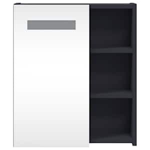 Koupelnová zrcadlová skříňka s LED osvětlením šedá 45x13x52 cm - obrázek 6