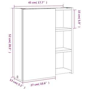 Koupelnová zrcadlová skříňka s LED osvětlením černá 45x13x52 cm - obrázek 12