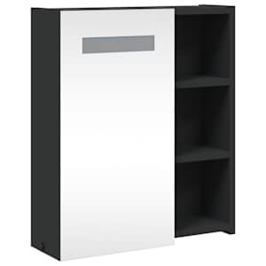 Koupelnová zrcadlová skříňka s LED osvětlením černá 45x13x52 cm - obrázek 4