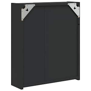 Koupelnová zrcadlová skříňka s LED osvětlením černá 45x13x52 cm - obrázek 8