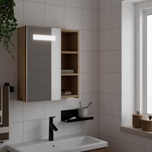 Koupelnová zrcadlová skříňka s LED osvětlením dub 45x13x52 cm - obrázek 1