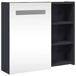 Koupelnová zrcadlová skříňka s LED osvětlením šedá 60x13x52 cm - obrázek 4