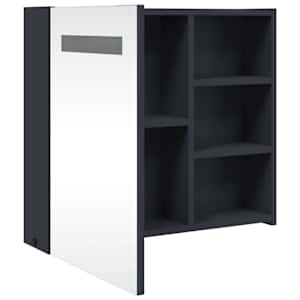 Koupelnová zrcadlová skříňka s LED osvětlením šedá 60x13x52 cm - obrázek 5