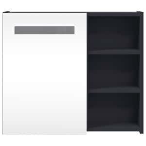 Koupelnová zrcadlová skříňka s LED osvětlením šedá 60x13x52 cm - obrázek 6
