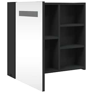 Koupelnová zrcadlová skříňka s LED osvětlením černá 60x13x52 cm - obrázek 5