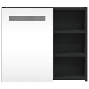 Koupelnová zrcadlová skříňka s LED osvětlením černá 60x13x52 cm - obrázek 6