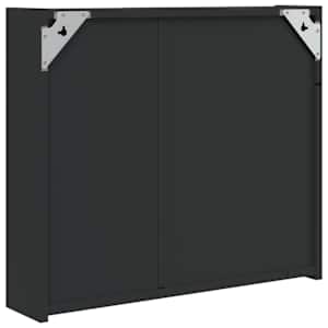 Koupelnová zrcadlová skříňka s LED osvětlením černá 60x13x52 cm - obrázek 8