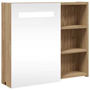 Koupelnová zrcadlová skříňka s LED osvětlením dub 60x13x52 cm - obrázek 2