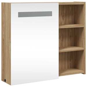 Koupelnová zrcadlová skříňka s LED osvětlením dub 60x13x52 cm - obrázek 4