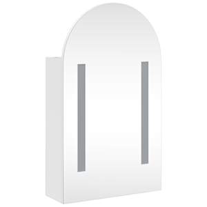 Koupelnová zrcadlová skříňka s LED klenutá bílá 42 x 13 x 70 cm - obrázek 4