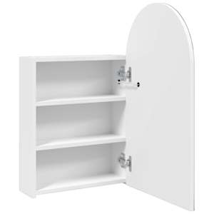 Koupelnová zrcadlová skříňka s LED klenutá bílá 42 x 13 x 70 cm - obrázek 5