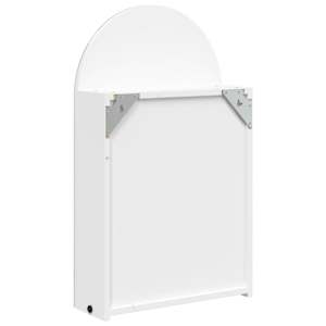Koupelnová zrcadlová skříňka s LED klenutá bílá 42 x 13 x 70 cm - obrázek 8