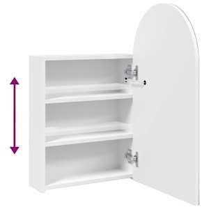 Koupelnová zrcadlová skříňka s LED klenutá bílá 42 x 13 x 70 cm - obrázek 9
