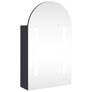 Koupelnová zrcadlová skříňka s LED klenutá šedá 42 x 13 x 70 cm - obrázek 2
