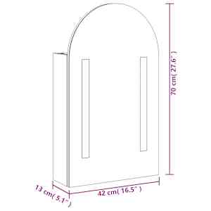 Koupelnová zrcadlová skříňka s LED klenutá šedá 42 x 13 x 70 cm - obrázek 13
