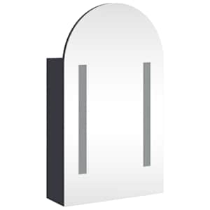 Koupelnová zrcadlová skříňka s LED klenutá šedá 42 x 13 x 70 cm - obrázek 4