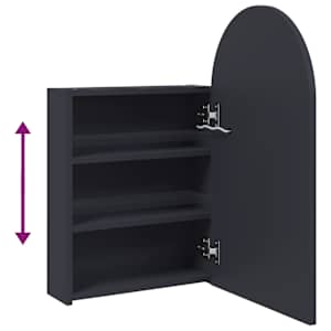 Koupelnová zrcadlová skříňka s LED klenutá šedá 42 x 13 x 70 cm - obrázek 9