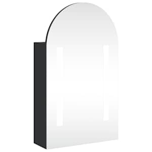 Koupelnová zrcadlová skříňka s LED klenutá černá 42x13x70 cm - obrázek 2