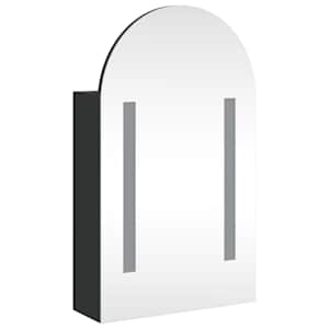 Koupelnová zrcadlová skříňka s LED klenutá černá 42x13x70 cm - obrázek 4