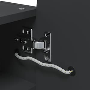 Koupelnová zrcadlová skříňka s LED klenutá černá 42x13x70 cm - obrázek 10