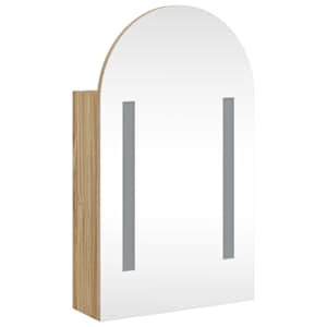 Koupelnová zrcadlová skříňka s LED klenutá dub 42 x 13 x 70 cm - obrázek 4
