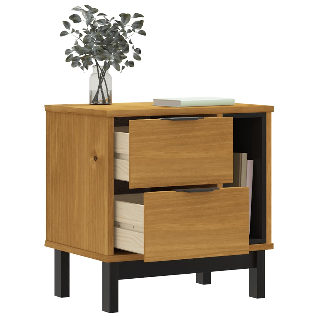 vidaXL Nachtkastje FLAM 49x35x50 cm massief grenenhout afbeelding