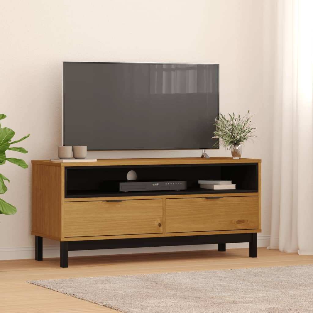 Szafka pod TV drewno sosnowe 110x40x50 cm, kolor dębu