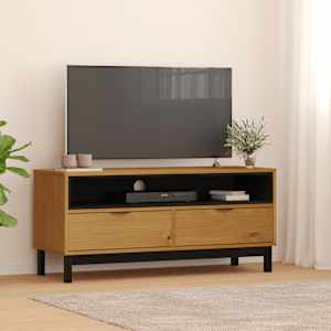 TV skříňka FLAM 110 x 40 x 50 cm masivní borové dřevo - obrázek 1