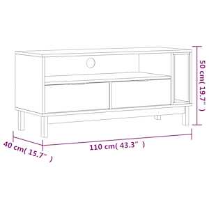 TV skříňka FLAM 110 x 40 x 50 cm masivní borové dřevo - obrázek 10