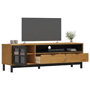 TV skříňka s prosklenými dvířky FLAM 158x40x50 cm borové dřevo - obrázek 3