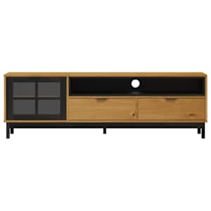TV skříňka s prosklenými dvířky FLAM 158x40x50 cm borové dřevo - obrázek 5