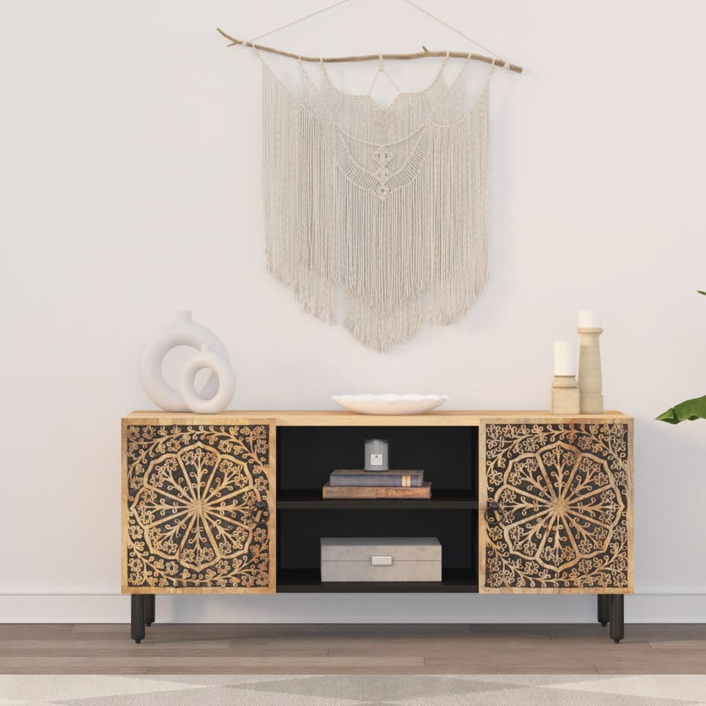 vidaXL Tv-meubel 105x33x46cm massief mangohout afbeelding