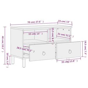 TV skříňka 70 x 33 x 46 cm masivní mangovníkové dřevo - obrázek 12