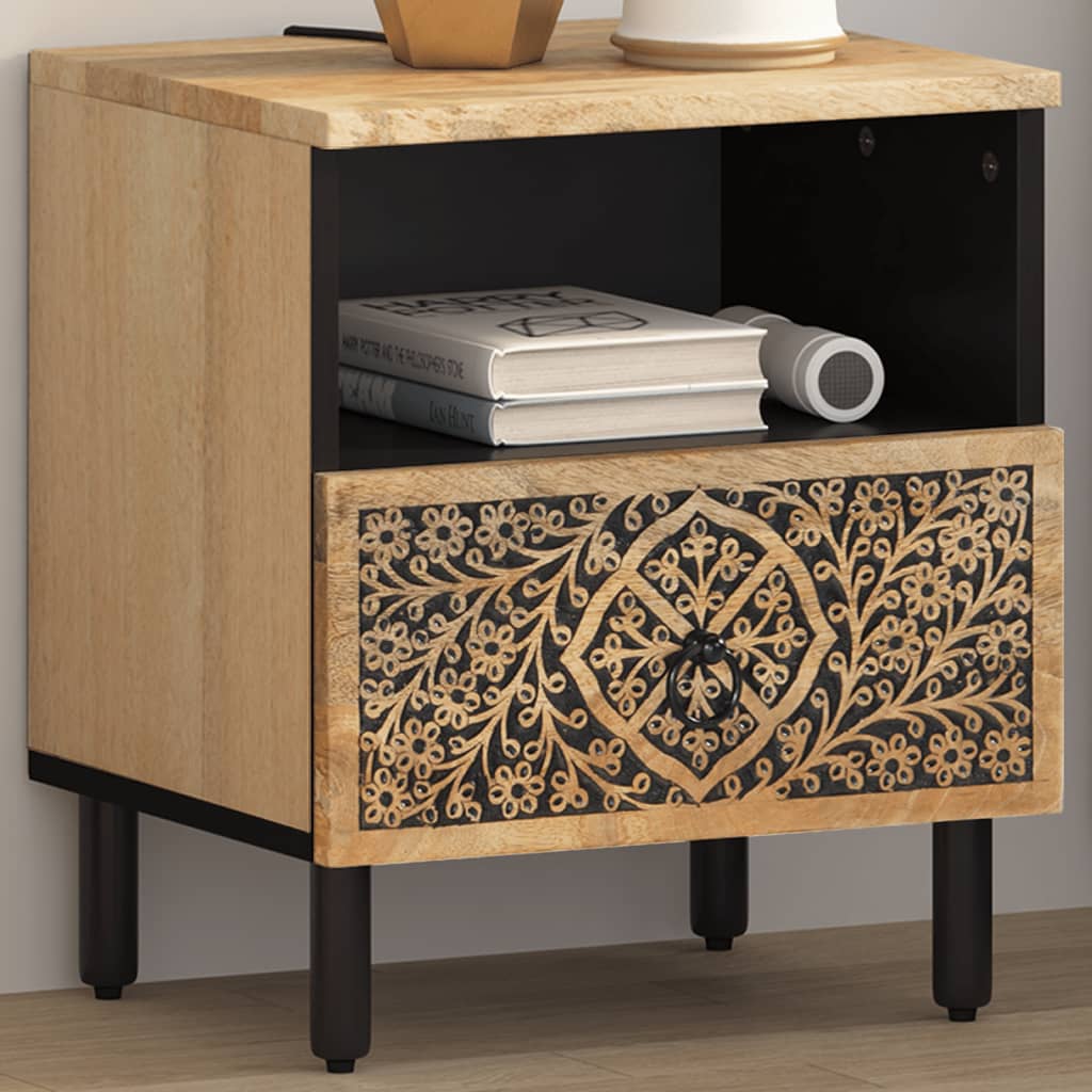 Image of Comodino 40x33x46 cm in Legno Massello di Mango 358218