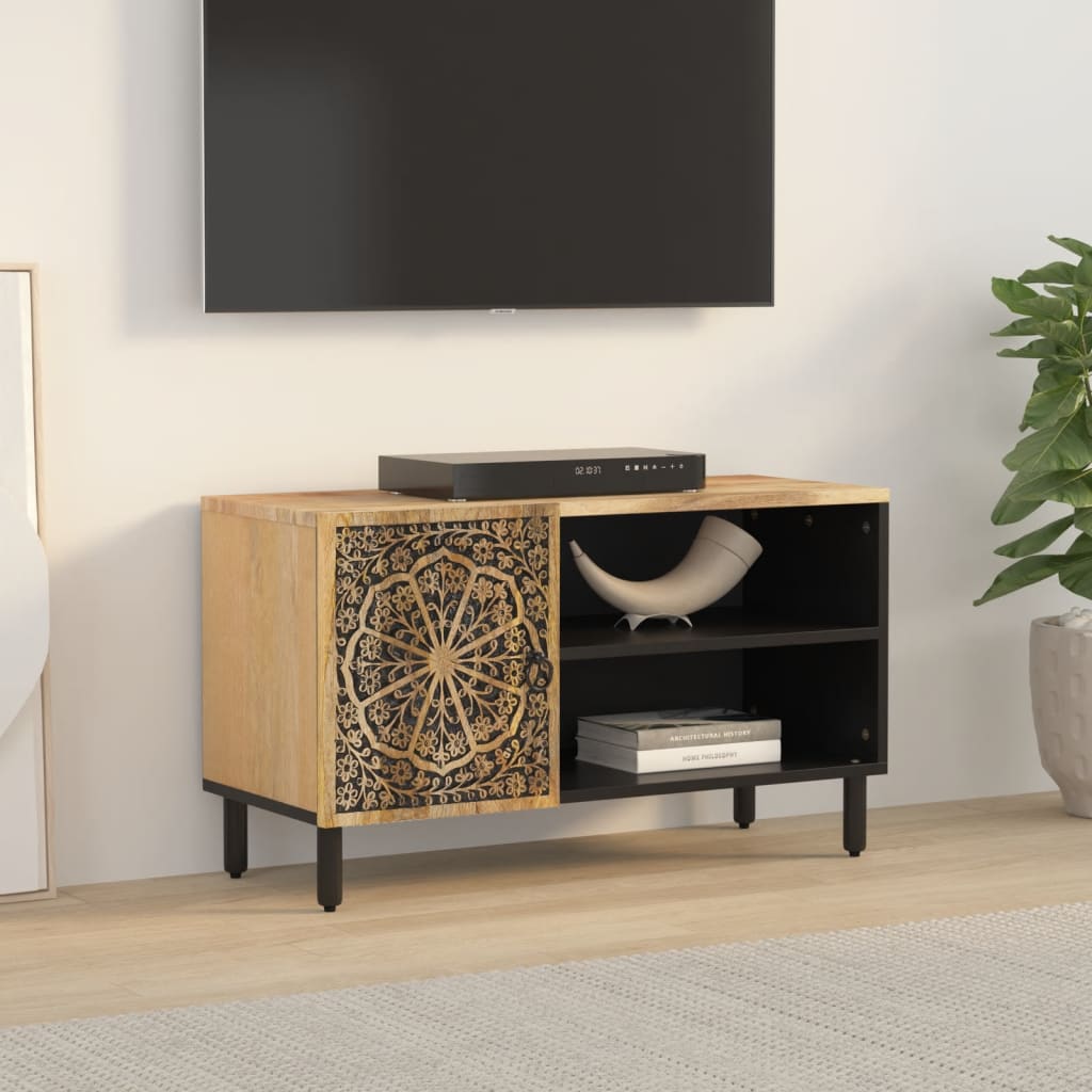 vidaXL Tv-meubel 80x31x46 cm massief mangohout afbeelding