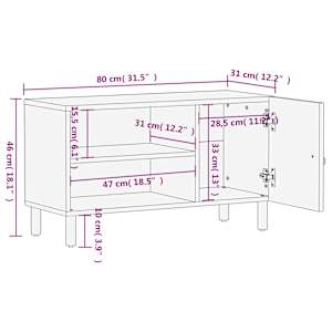 TV skříňka 80 x 31 x 46 cm masivní mangovníkové dřevo - obrázek 13