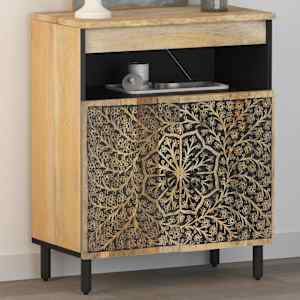 Stranska omarica 60x33x75 cm trden mangov les