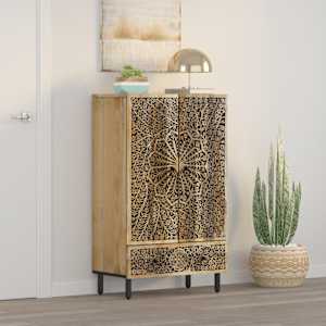Skříň highboard 60 x 33 x 100 cm masivní mangovníkové dřevo - obrázek 3