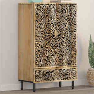 Skříň highboard 60 x 33 x 100 cm masivní mangovníkové dřevo - obrázek 1