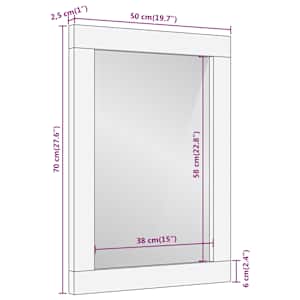 Koupelnové zrcadlo 50 x 70 x 2,5 cm masivní mangovník a sklo - obrázek 9
