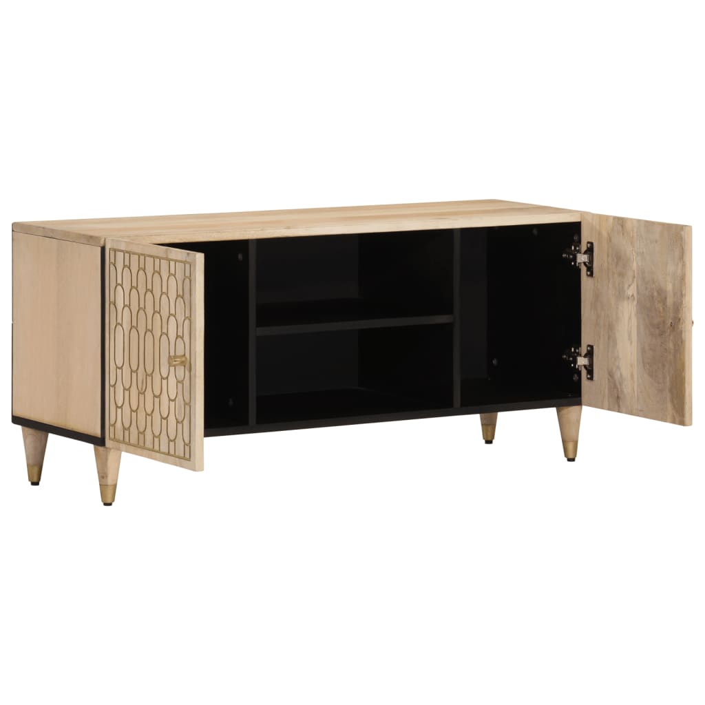 vidaXL Tv-meubel 105x33x46cm massief mangohout afbeelding