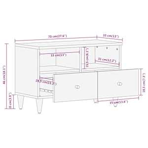 TV skříňka 70 x 33 x 46 cm masivní mangovníkové dřevo - obrázek 11