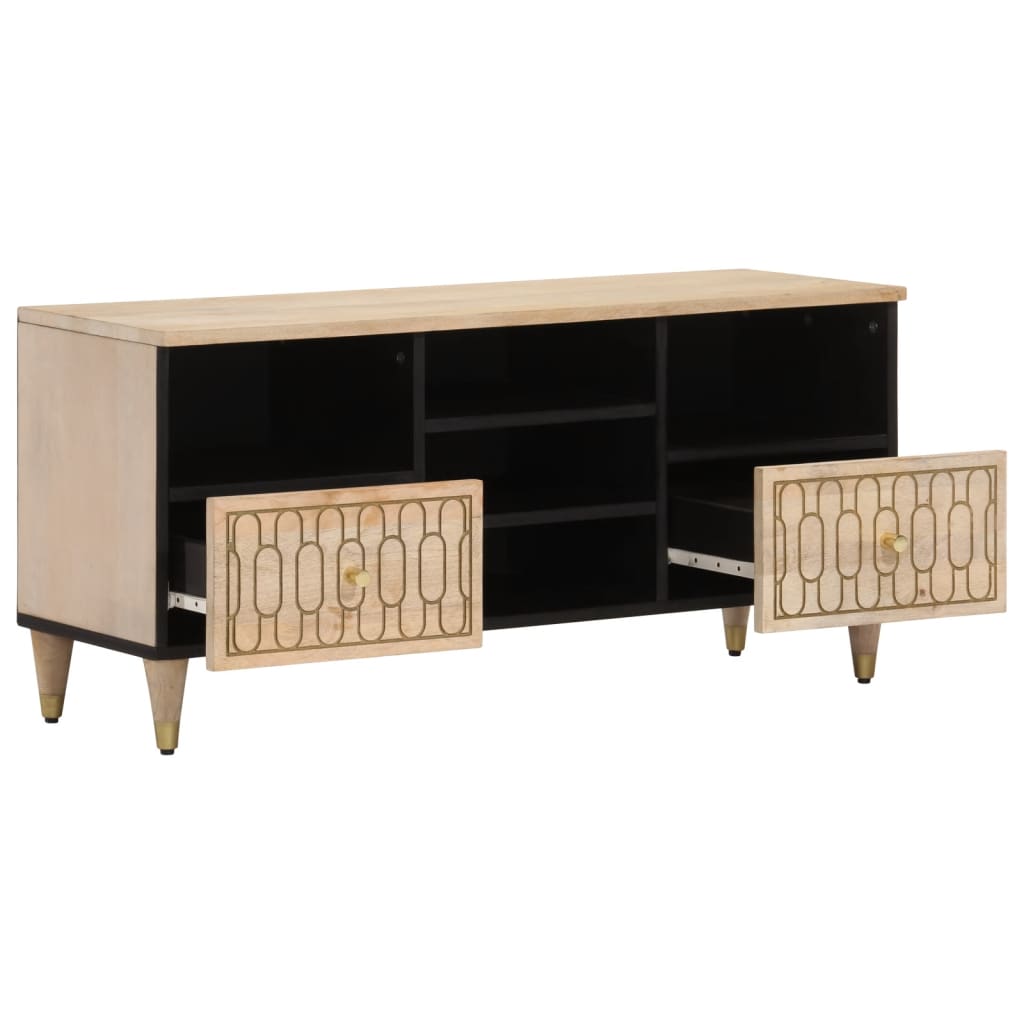 vidaXL Tv-meubel 100x33x46 cm massief mangohout afbeelding