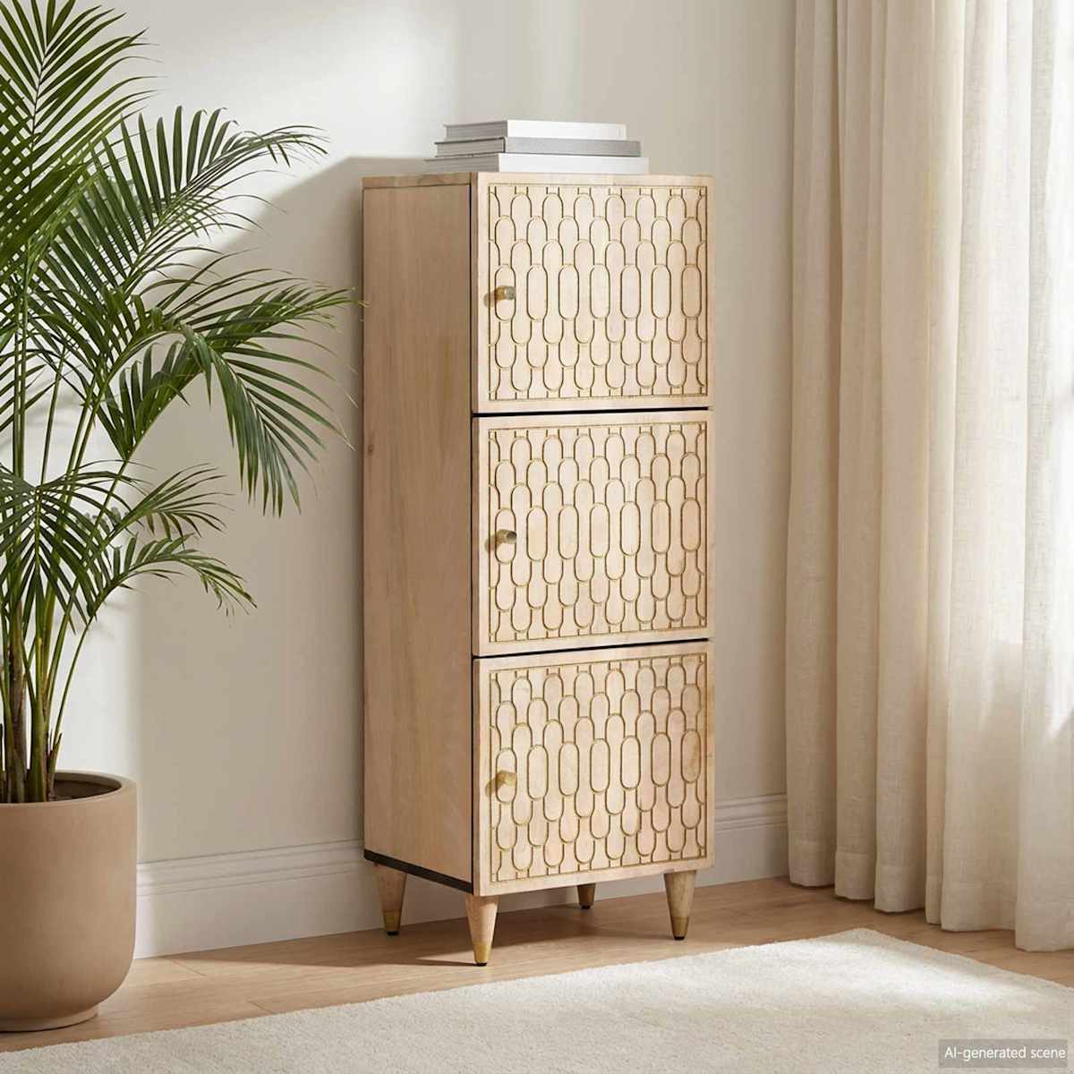 Skab 40x33x110 cm massivt mangotræ - Billede 3