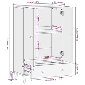 Skříň highboard 60 x 33 x 100 cm masivní mangovníkové dřevo - obrázek 11
