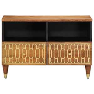 vidaXL ТВ шкаф, 70x33x46 см, масивно мангово дърво