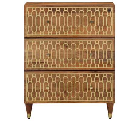 vidaXL Bijzetkast 60x33x75 cm massief mangohout
