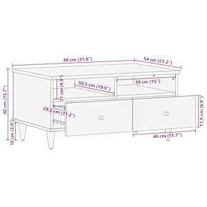 Konferenční stolek 80 x 54 x 40 cm masivní mangovníkové dřevo - obrázek 11